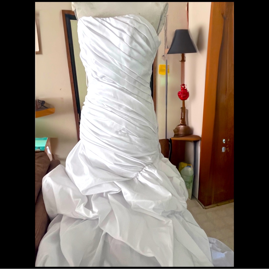 Beautiful White Drop Waist Wedding Dress